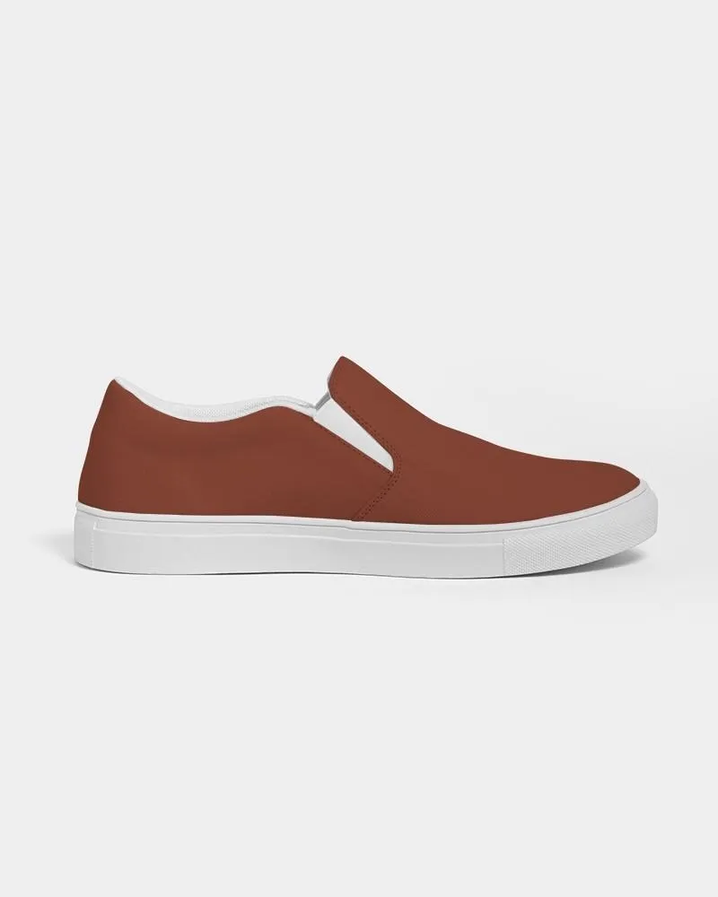 Medium Dark Midtone Red Slip-On Canvas Sneakers | Women's | C0M80Y80K60