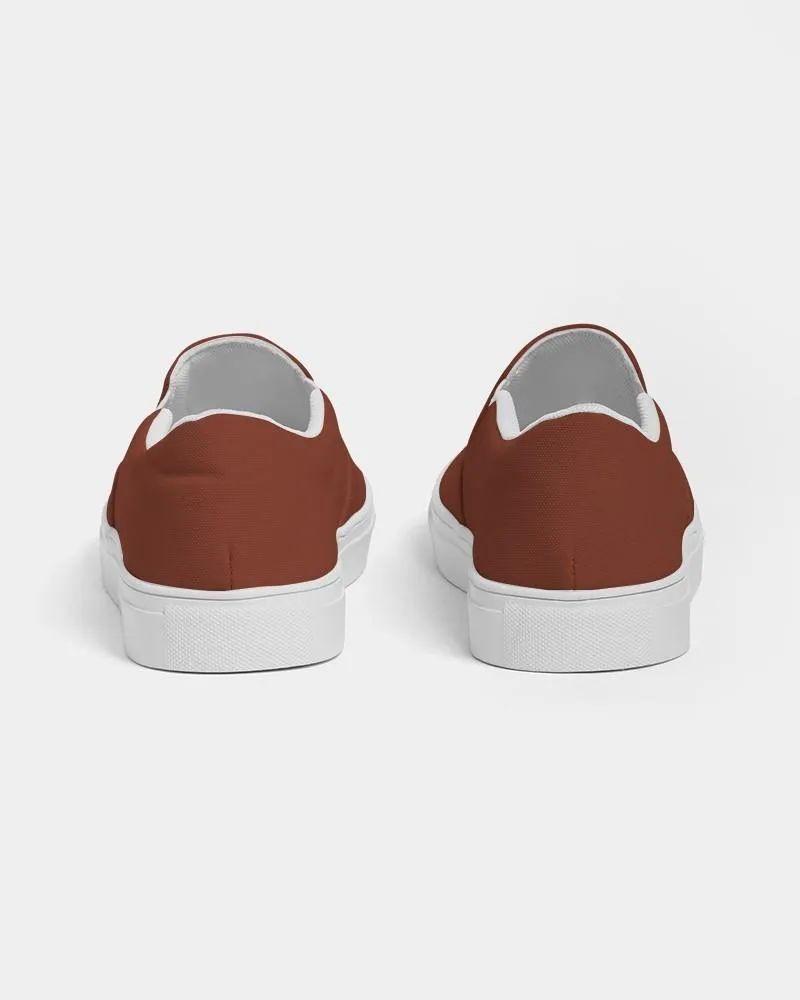 Medium Dark Midtone Red Slip-On Canvas Sneakers | Women's | C0M80Y80K60