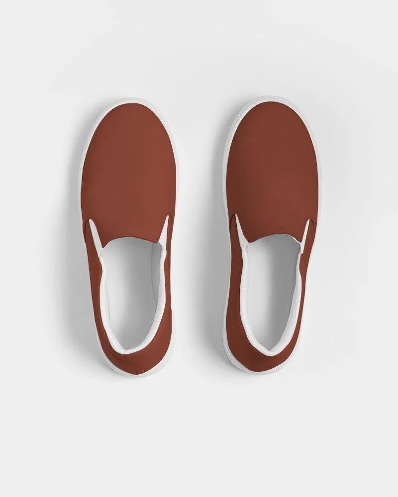 Medium Dark Midtone Red Slip-On Canvas Sneakers | Women's | C0M80Y80K60