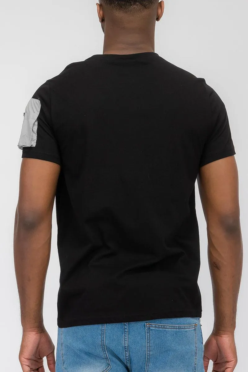 Mens Sleeve Pouch Black Tee