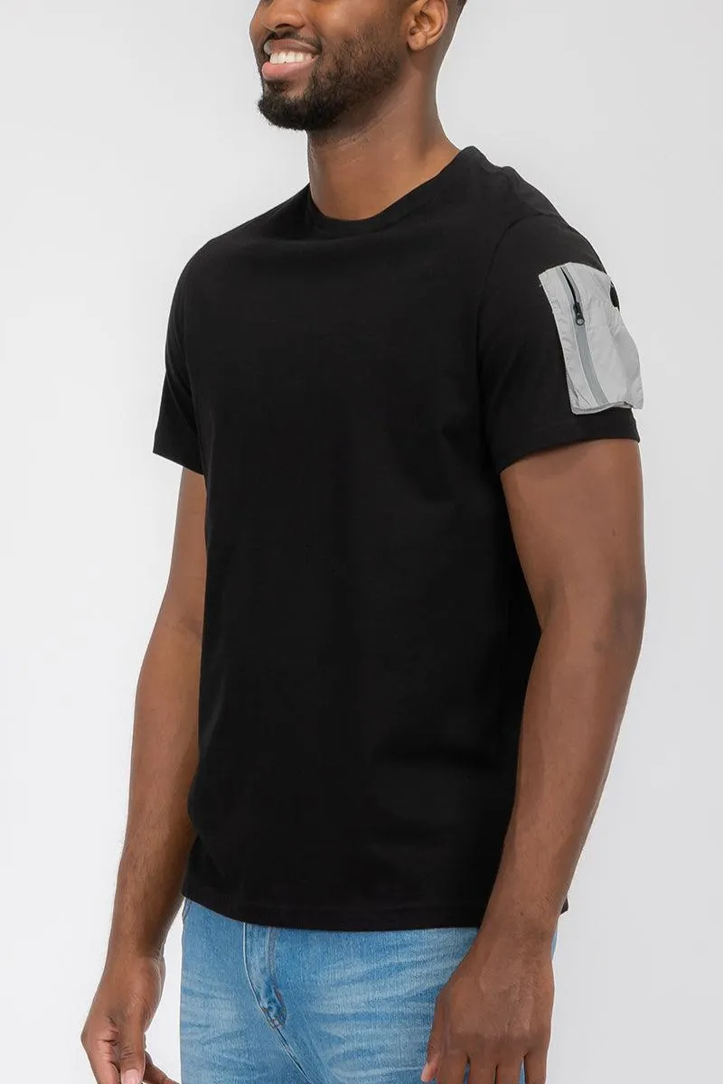 Mens Sleeve Pouch Black Tee