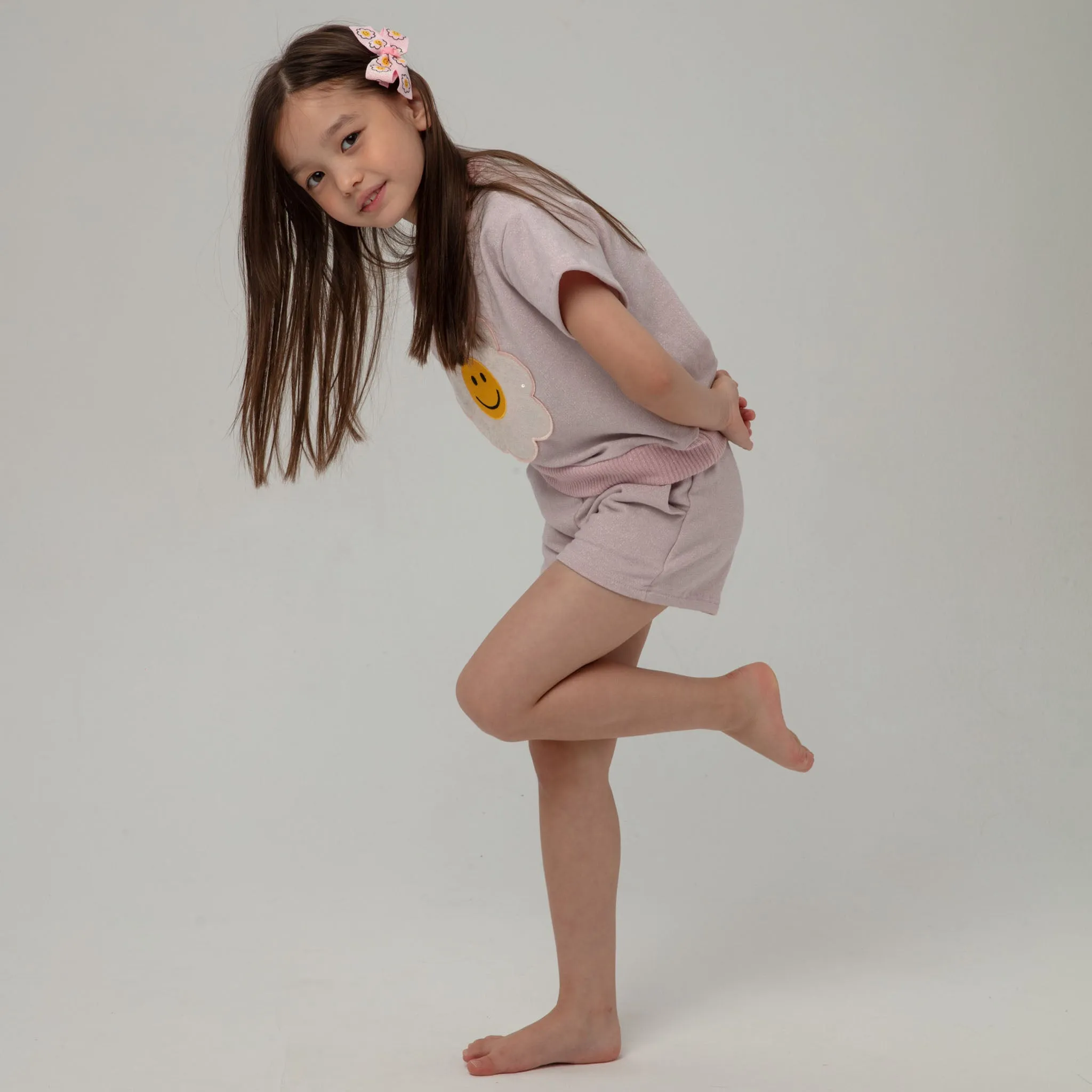 Metallic Daisy Sweatshirt Set