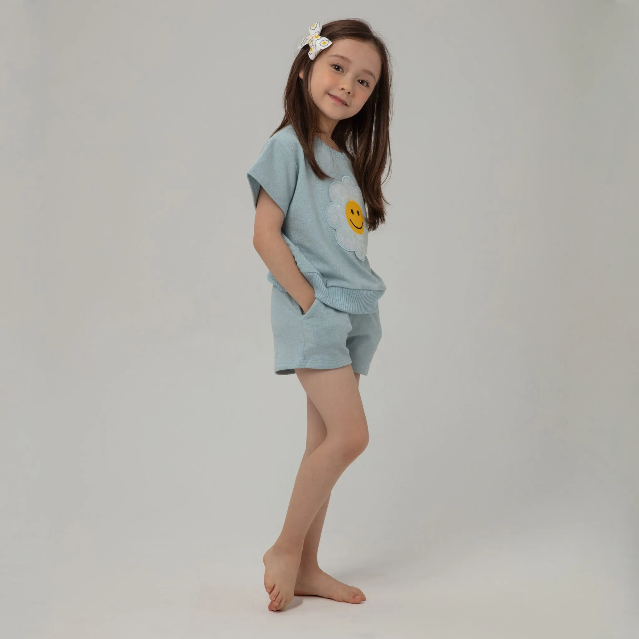 Metallic Daisy Sweatshirt Set