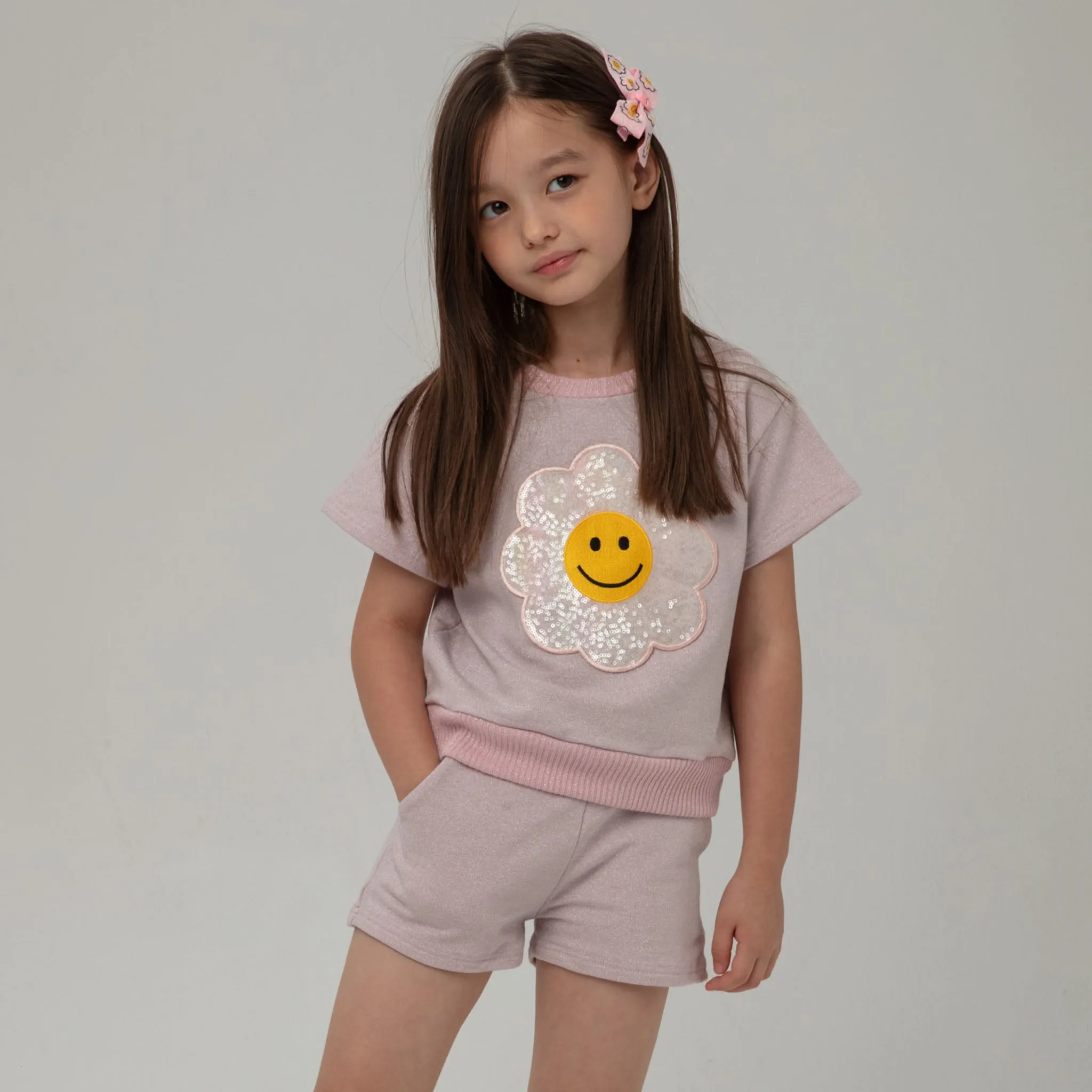 Metallic Daisy Sweatshirt Set