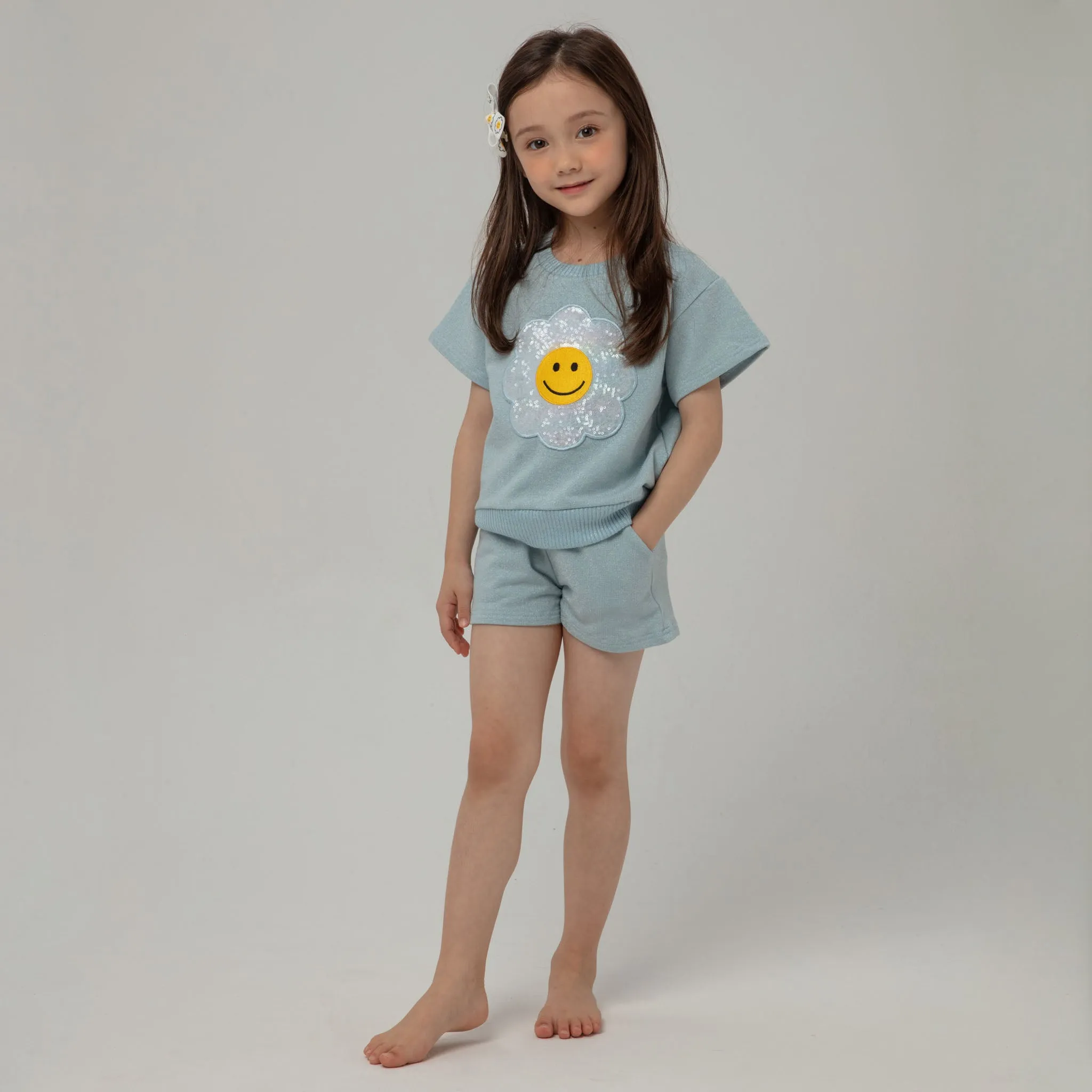Metallic Daisy Sweatshirt Set