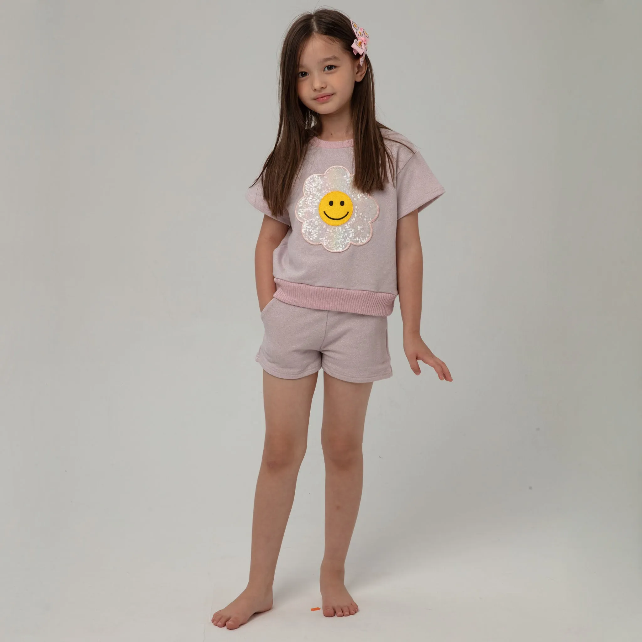 Metallic Daisy Sweatshirt Set