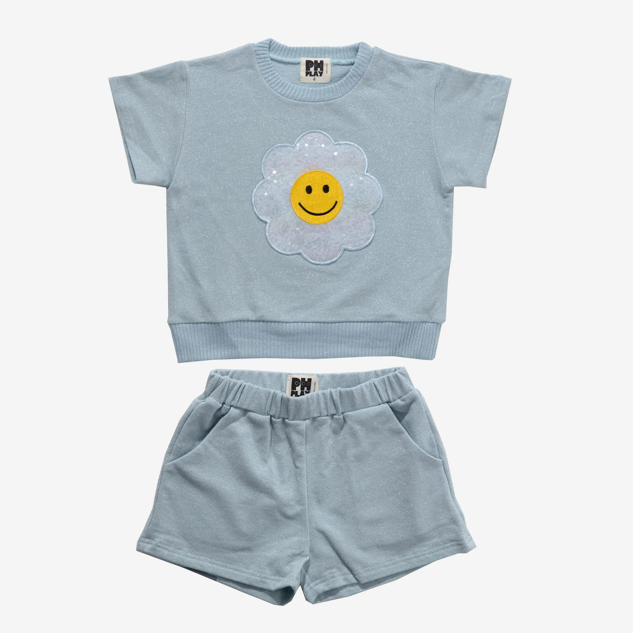 Metallic Daisy Sweatshirt Set