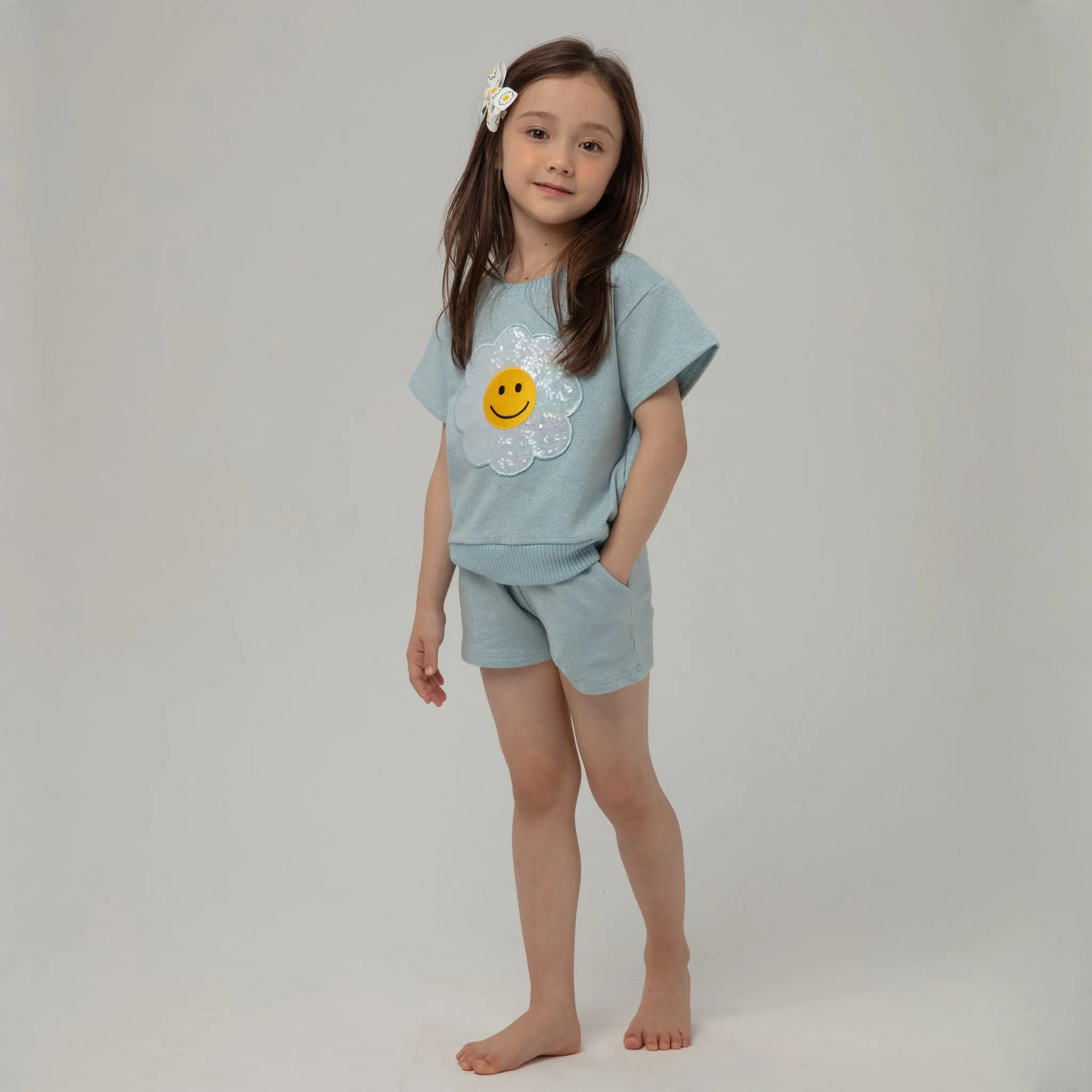 Metallic Daisy Sweatshirt Set