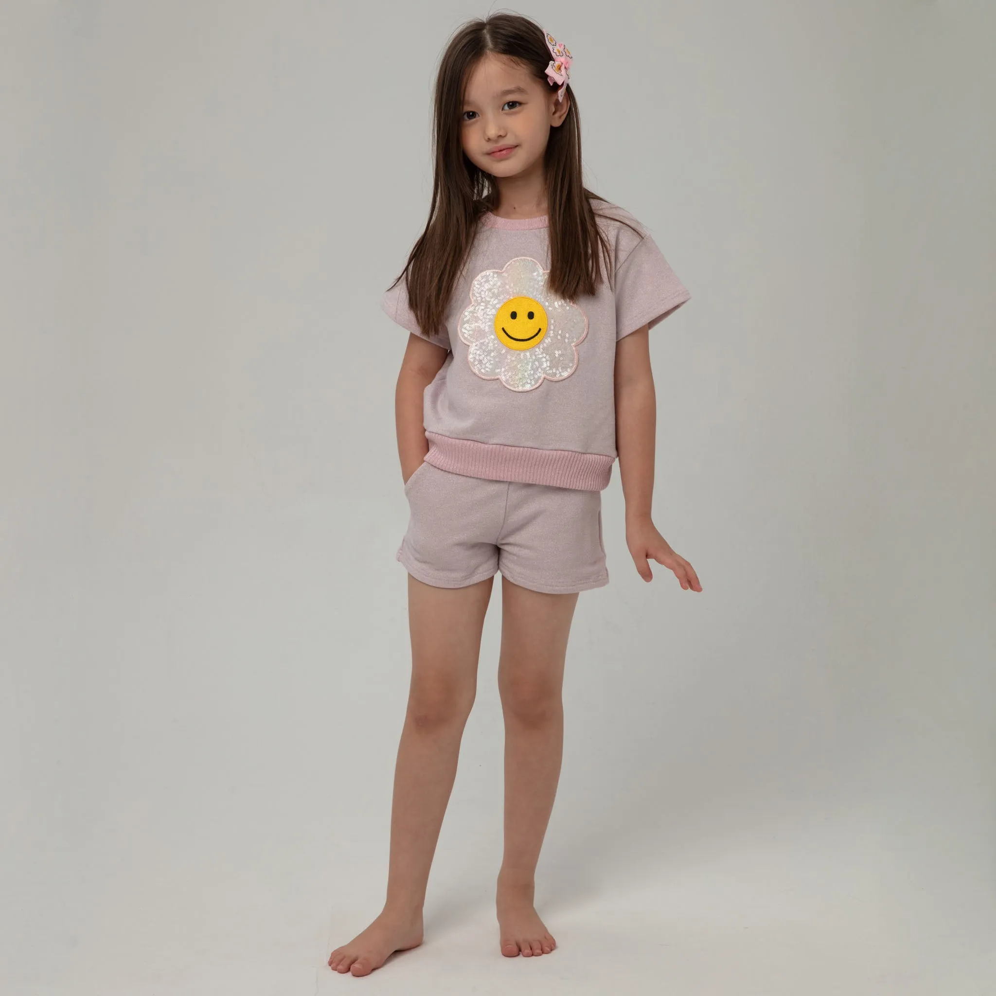 Metallic Daisy Sweatshirt Set