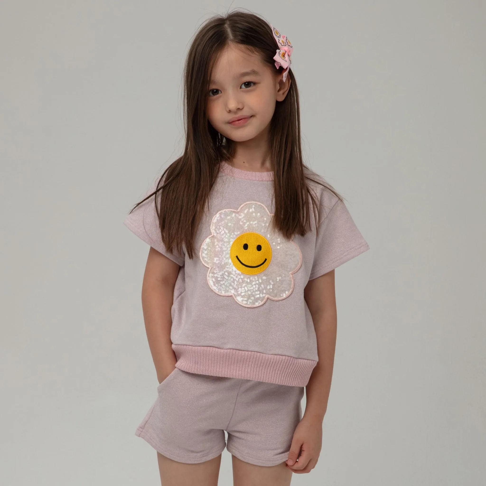 Metallic Daisy Sweatshirt Set