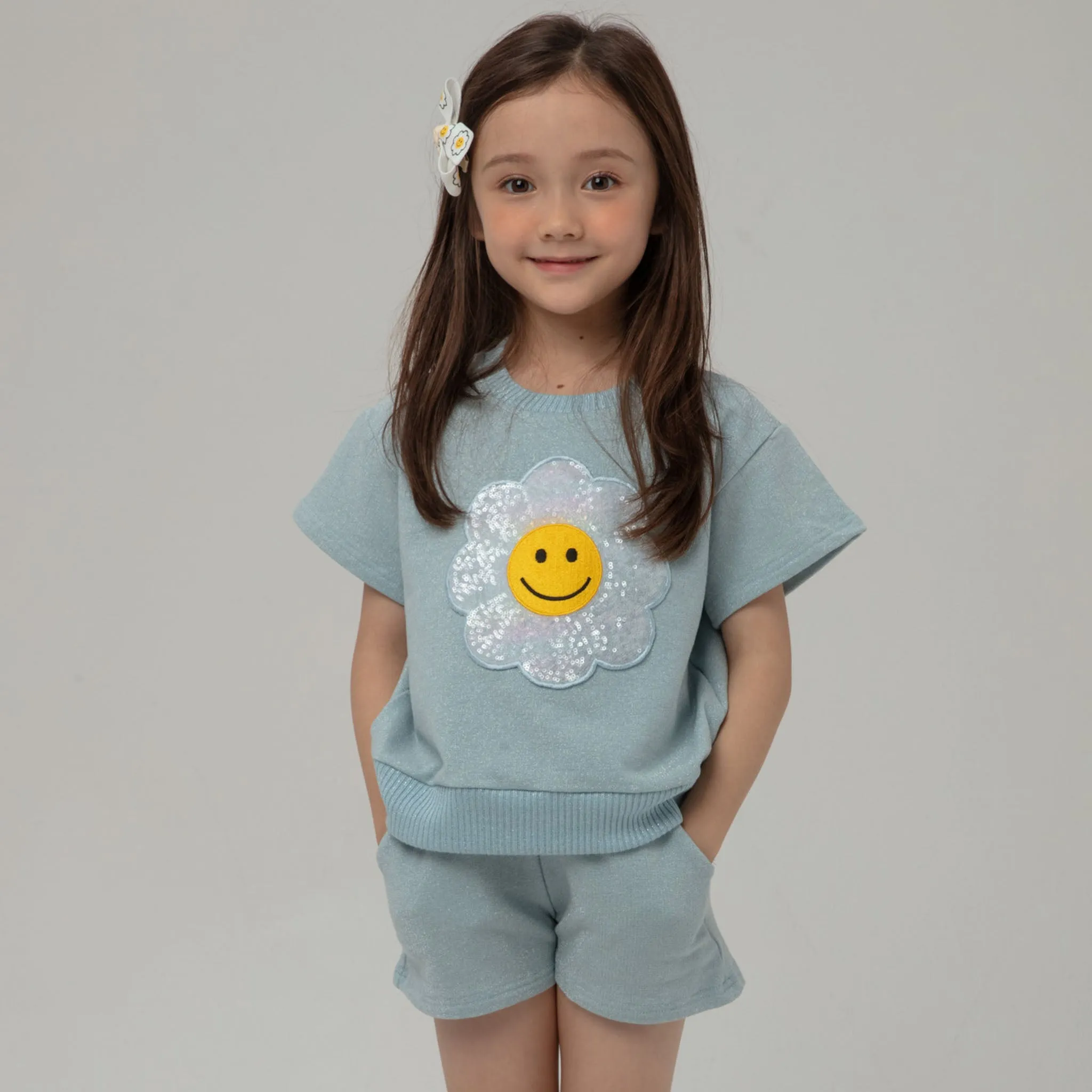 Metallic Daisy Sweatshirt Set