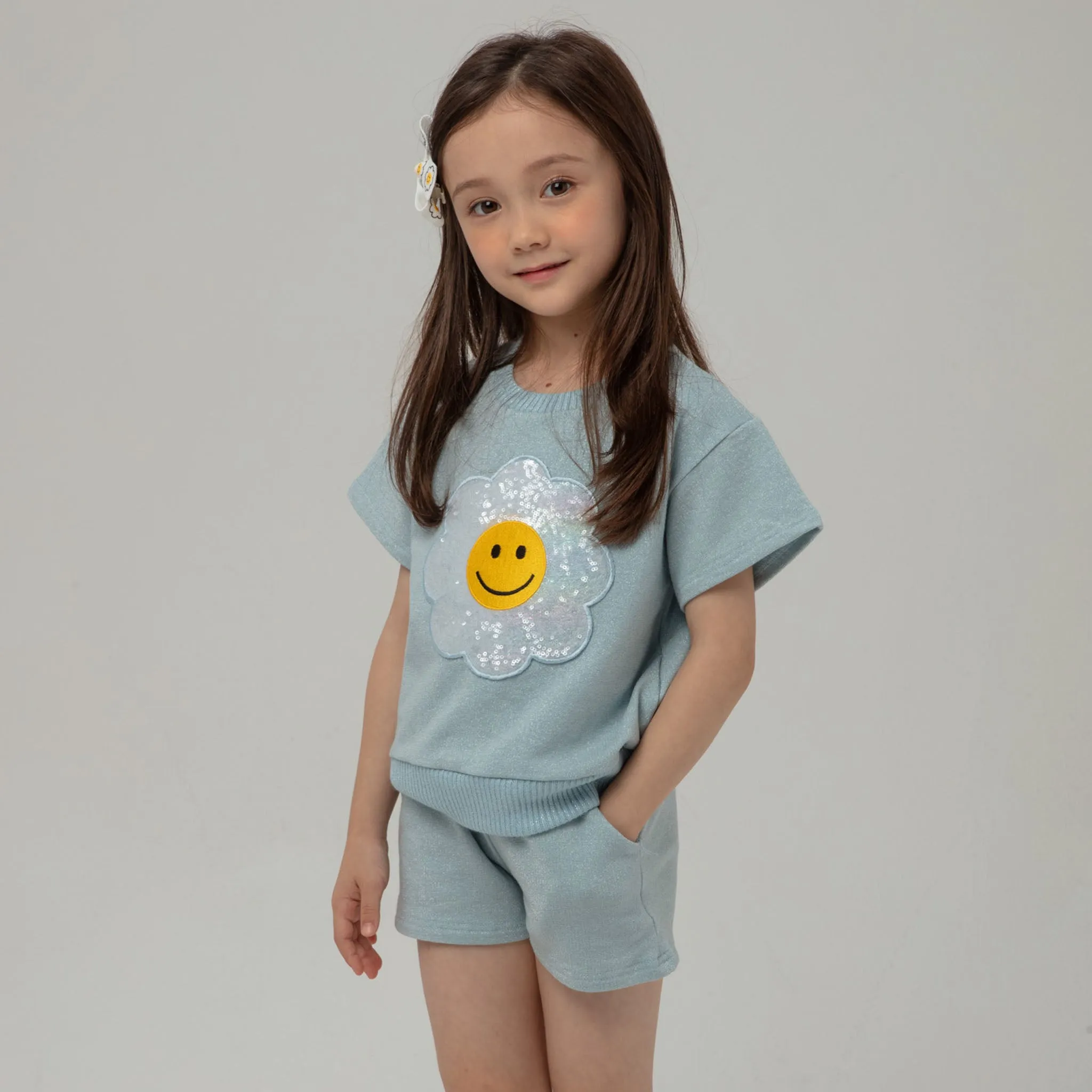 Metallic Daisy Sweatshirt Set