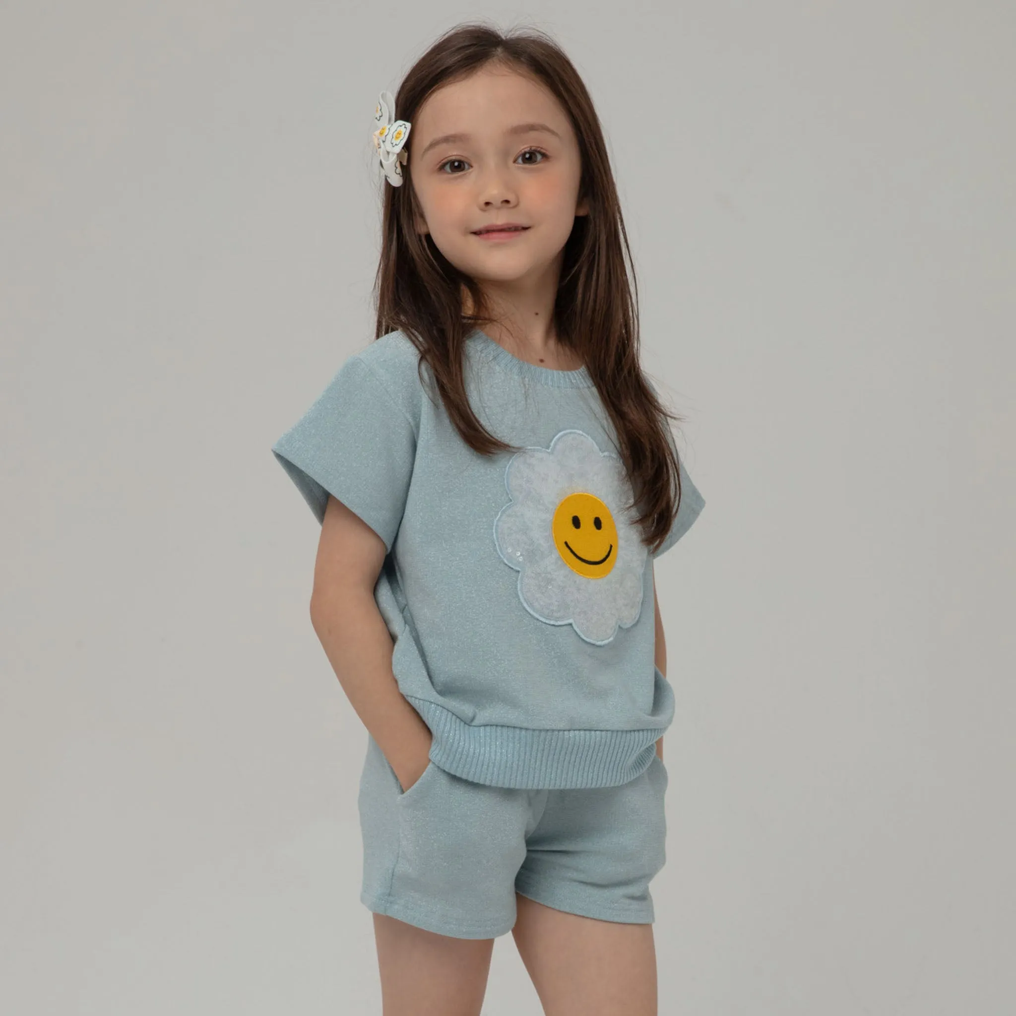 Metallic Daisy Sweatshirt Set