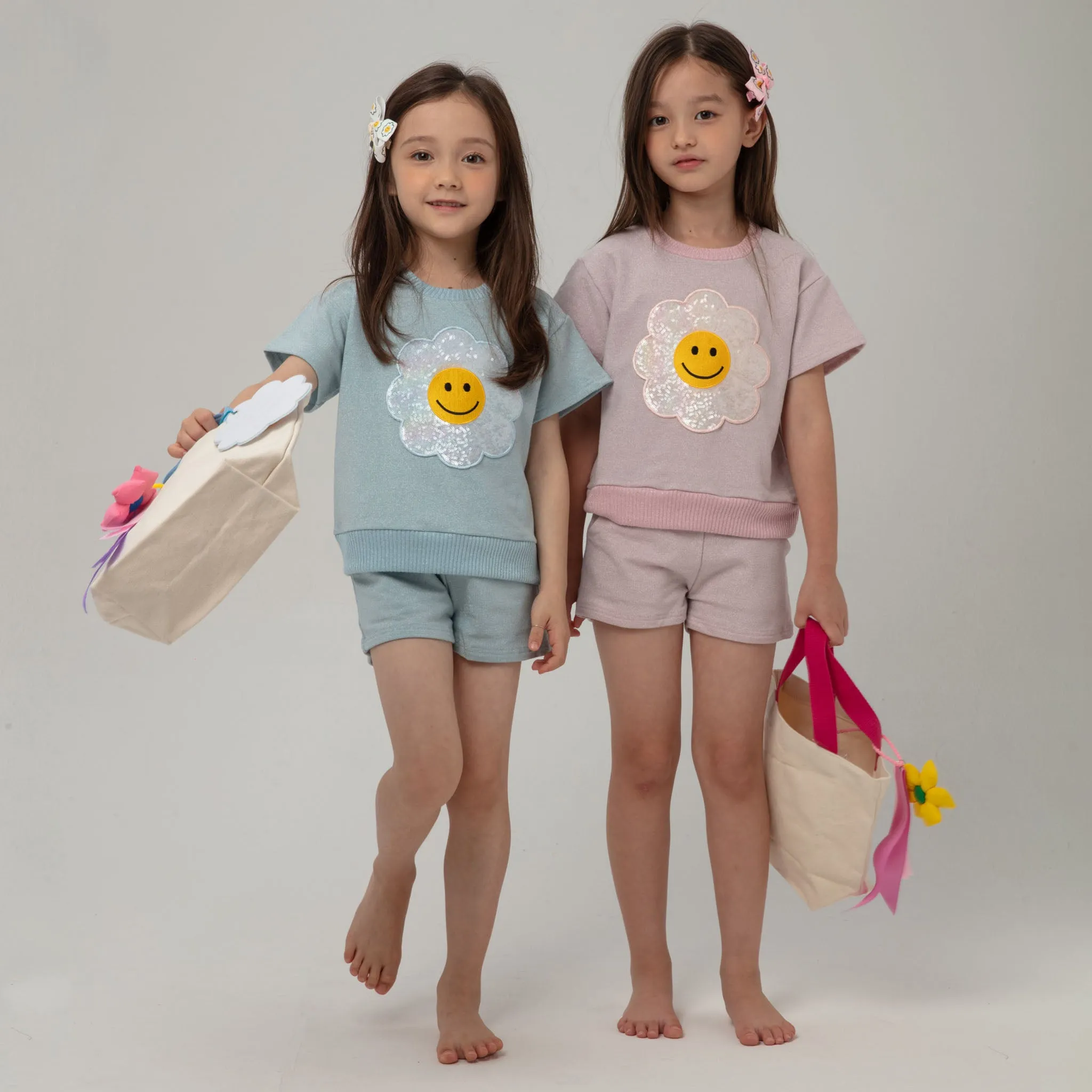 Metallic Daisy Sweatshirt Set