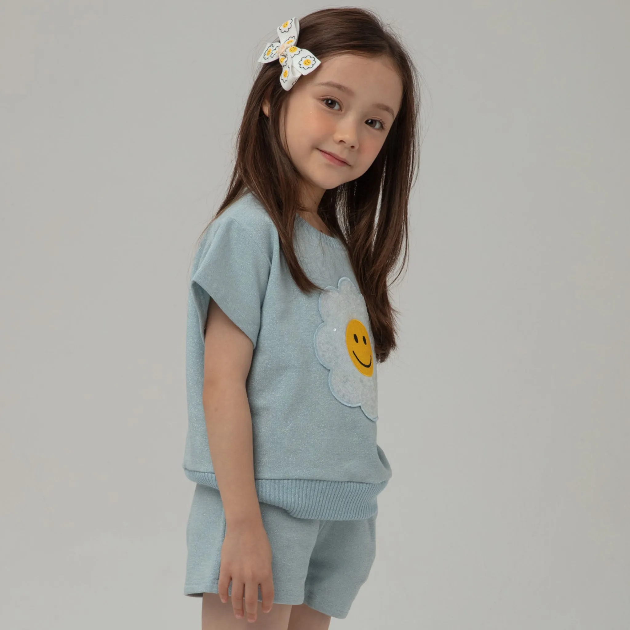Metallic Daisy Sweatshirt Set