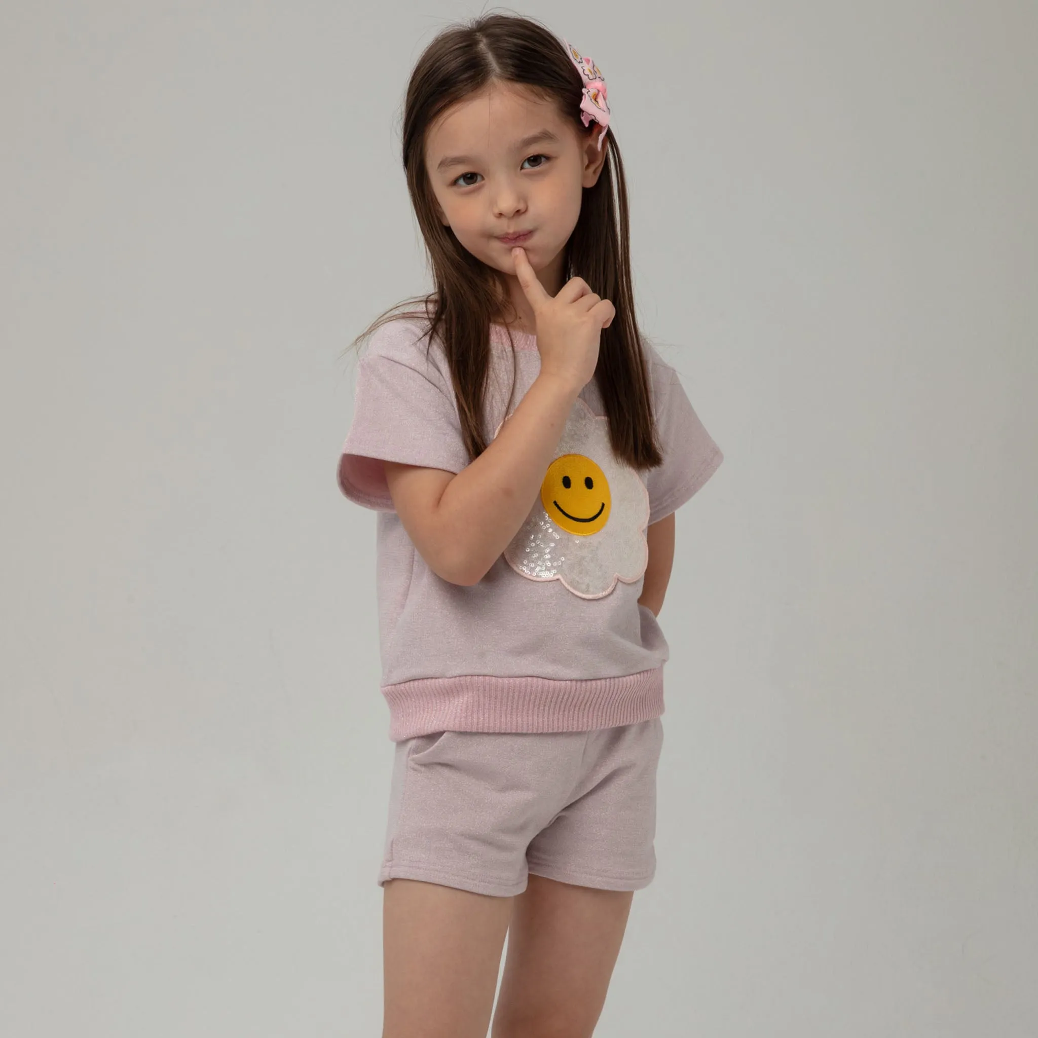 Metallic Daisy Sweatshirt Set