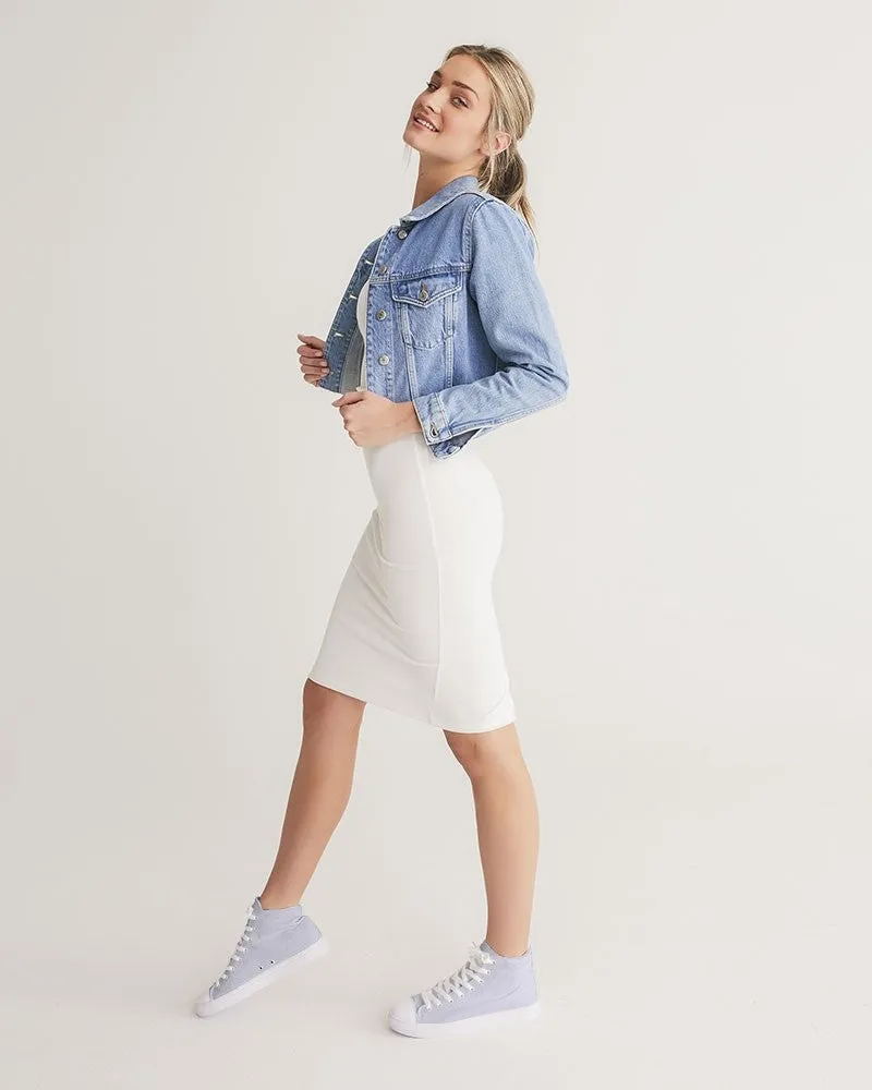 Pale Blue Women's High-top Canvas Sneakers | Women's | Bright Pale Blue | C10M10Y0K0