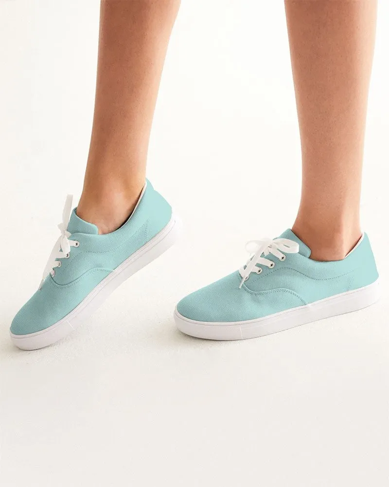 Pale Pastel Blue Cool Green Women's Canvas Sneakers | Women's | Bright Pale Pastel Blue Cool Green | C30M0Y15K0