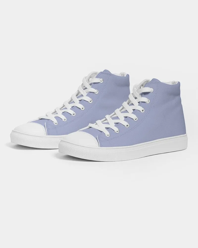 Pale Pastel Blue Men's High-top Canvas Sneakers | Men's | Bright Pale Pastel Blue | C30M22Y0K0