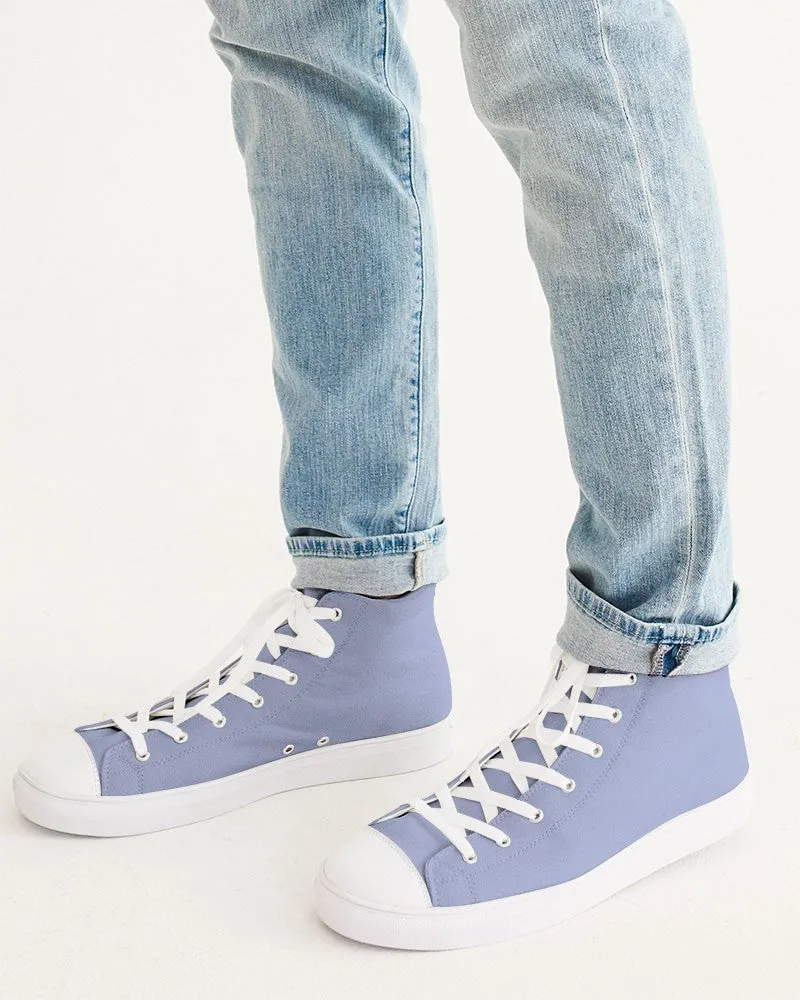 Pale Pastel Blue Men's High-top Canvas Sneakers | Men's | Bright Pale Pastel Blue | C30M22Y0K0