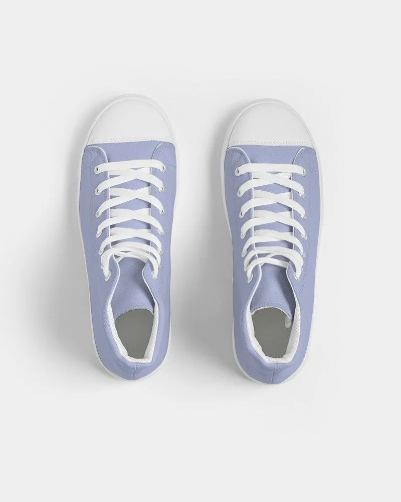 Pale Pastel Blue Men's High-top Canvas Sneakers | Men's | Bright Pale Pastel Blue | C30M22Y0K0
