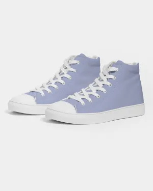 Pale Pastel Blue Men's High-top Canvas Sneakers | Men's | Bright Pale Pastel Blue | C30M22Y0K0
