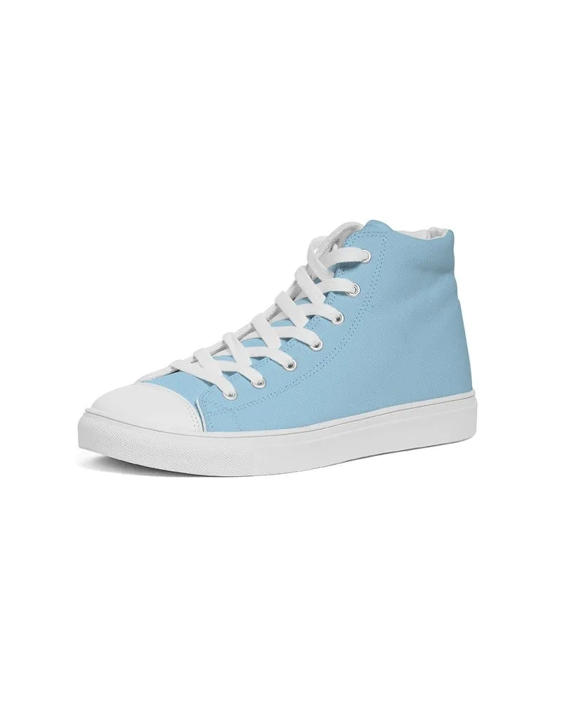 Pale Pastel Cyan Men's High-top Canvas Sneakers | Men's | Bright Pale Pastel Cyan | C30M0Y0K0