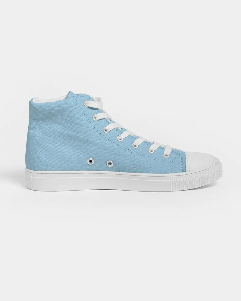 Pale Pastel Cyan Men's High-top Canvas Sneakers | Men's | Bright Pale Pastel Cyan | C30M0Y0K0