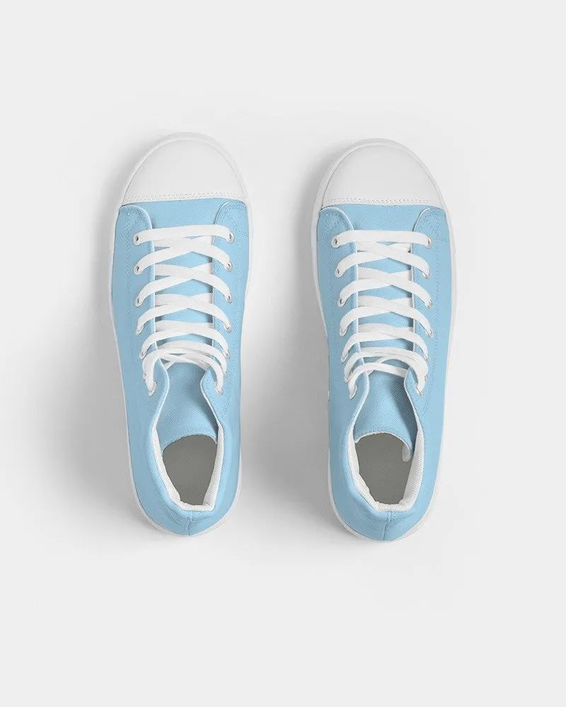 Pale Pastel Cyan Men's High-top Canvas Sneakers | Men's | Bright Pale Pastel Cyan | C30M0Y0K0