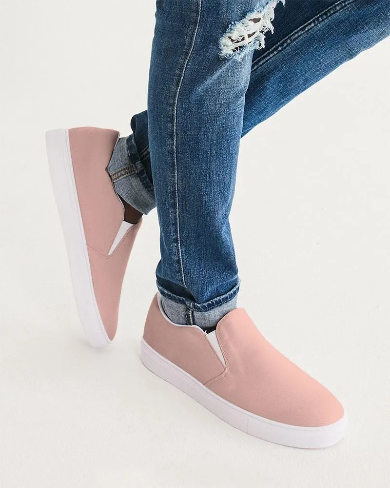 Pale Pastel Pink Red Slip-On Canvas Sneakers | Men's | Bright Pale Pastel Pink Red | C0M30Y22K0