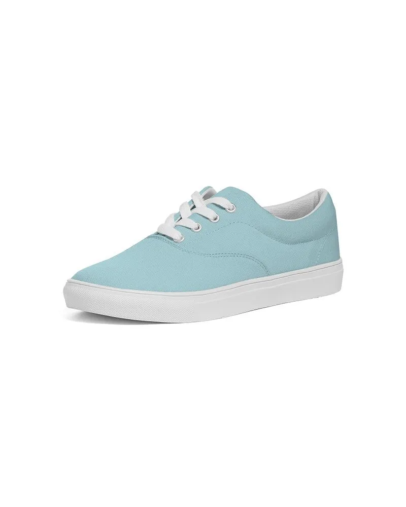 Pale Pastel Warm Cyan Women's Canvas Sneakers | Women's | Bright Pale Pastel Warm Cyan | C30M0Y8K0