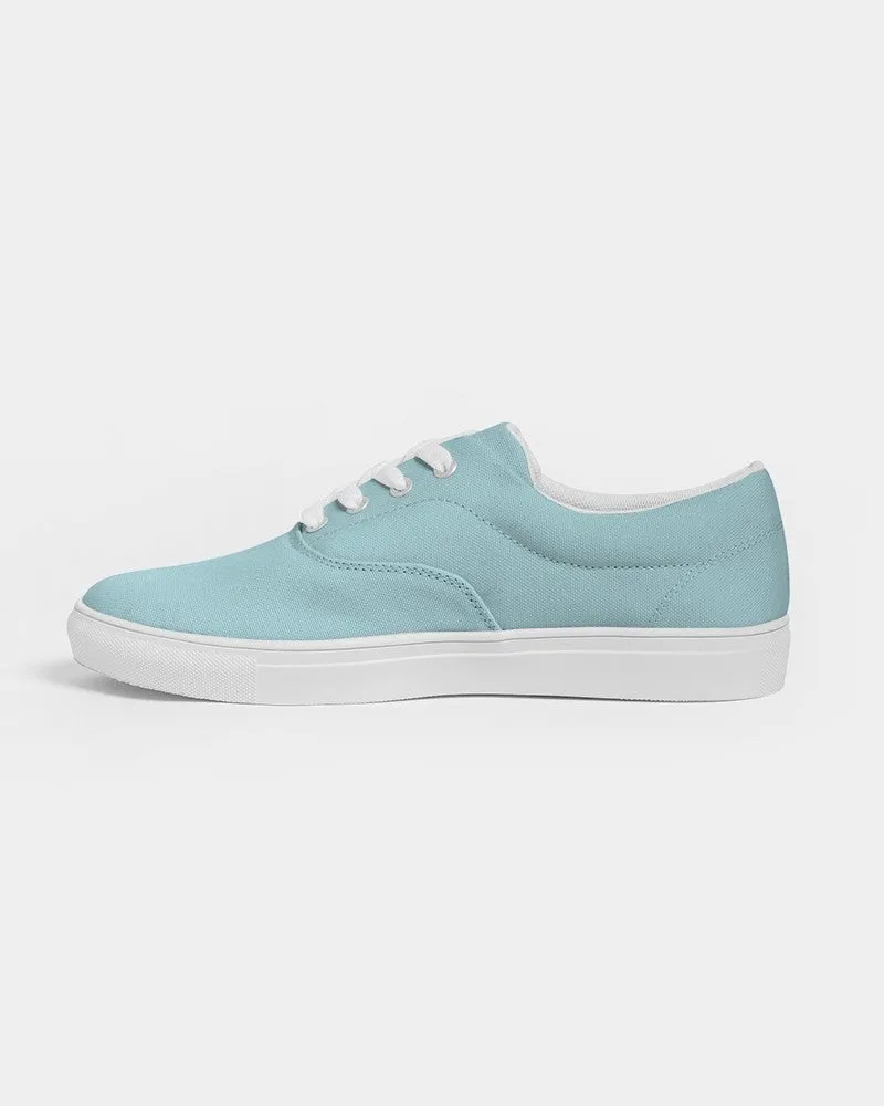 Pale Pastel Warm Cyan Women's Canvas Sneakers | Women's | Bright Pale Pastel Warm Cyan | C30M0Y8K0