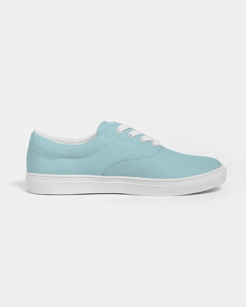 Pale Pastel Warm Cyan Women's Canvas Sneakers | Women's | Bright Pale Pastel Warm Cyan | C30M0Y8K0