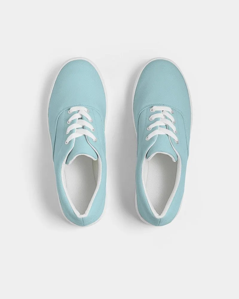 Pale Pastel Warm Cyan Women's Canvas Sneakers | Women's | Bright Pale Pastel Warm Cyan | C30M0Y8K0