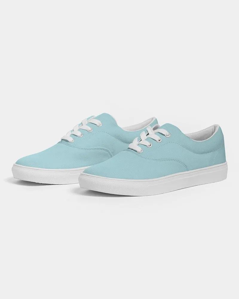 Pale Pastel Warm Cyan Women's Canvas Sneakers | Women's | Bright Pale Pastel Warm Cyan | C30M0Y8K0