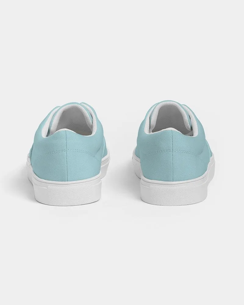 Pale Pastel Warm Cyan Women's Canvas Sneakers | Women's | Bright Pale Pastel Warm Cyan | C30M0Y8K0