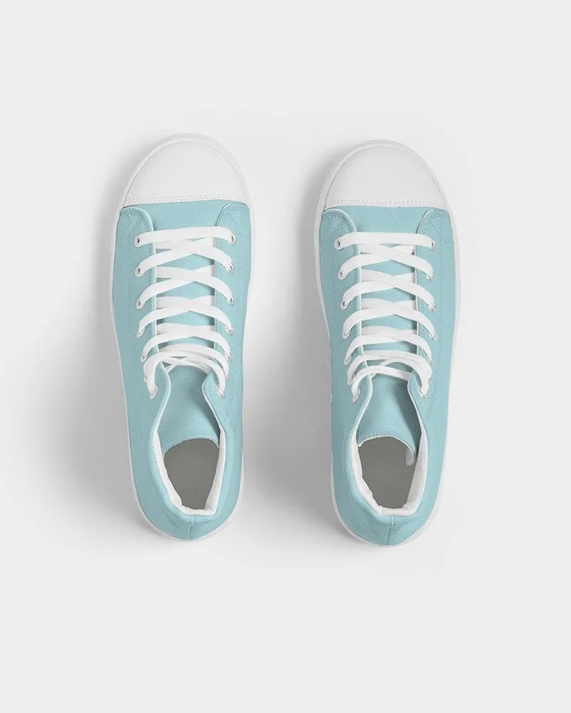 Pale Pastel Warm Cyan Women's High-top Canvas Sneakers | Women's | Bright Pale Pastel Warm Cyan | C30M0Y8K0