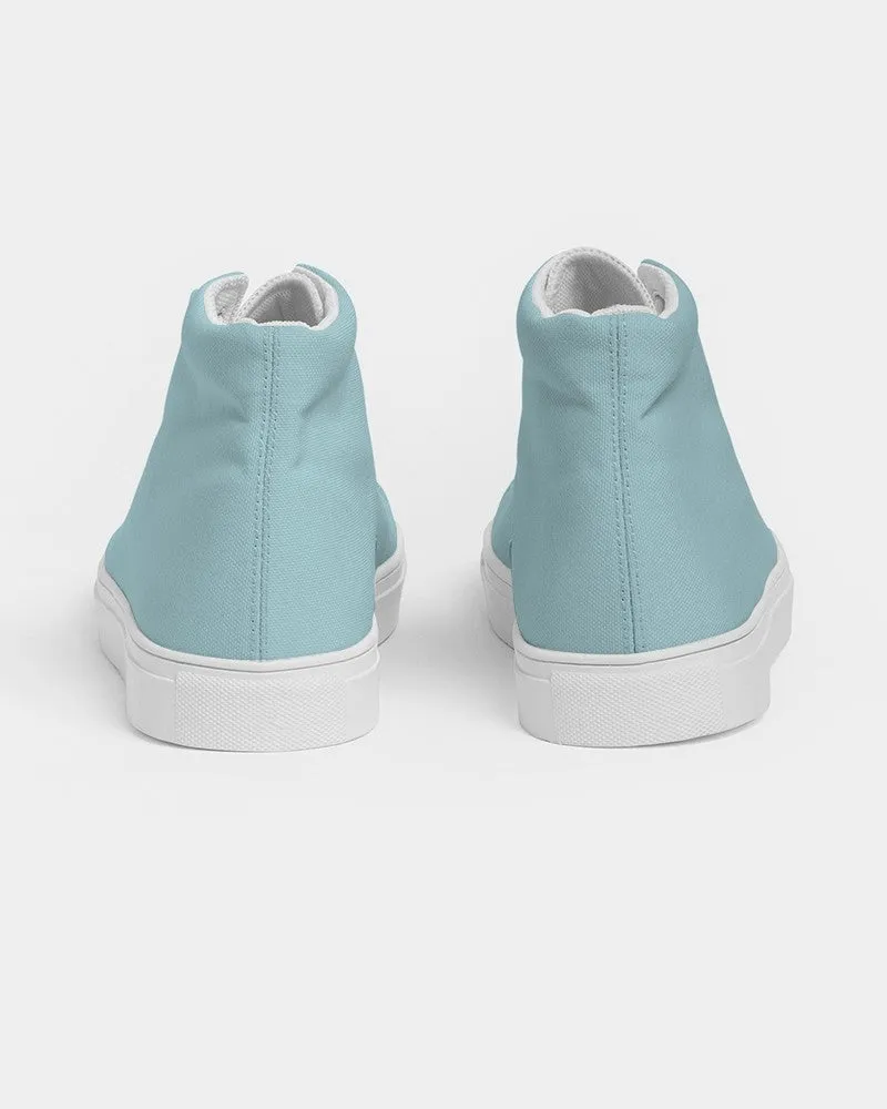 Pale Pastel Warm Cyan Women's High-top Canvas Sneakers | Women's | Bright Pale Pastel Warm Cyan | C30M0Y8K0