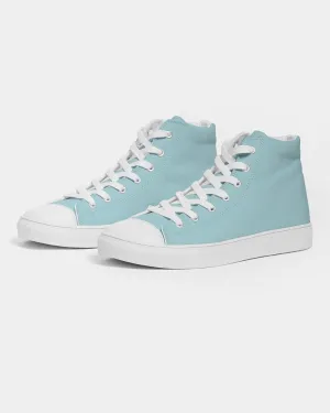 Pale Pastel Warm Cyan Women's High-top Canvas Sneakers | Women's | Bright Pale Pastel Warm Cyan | C30M0Y8K0