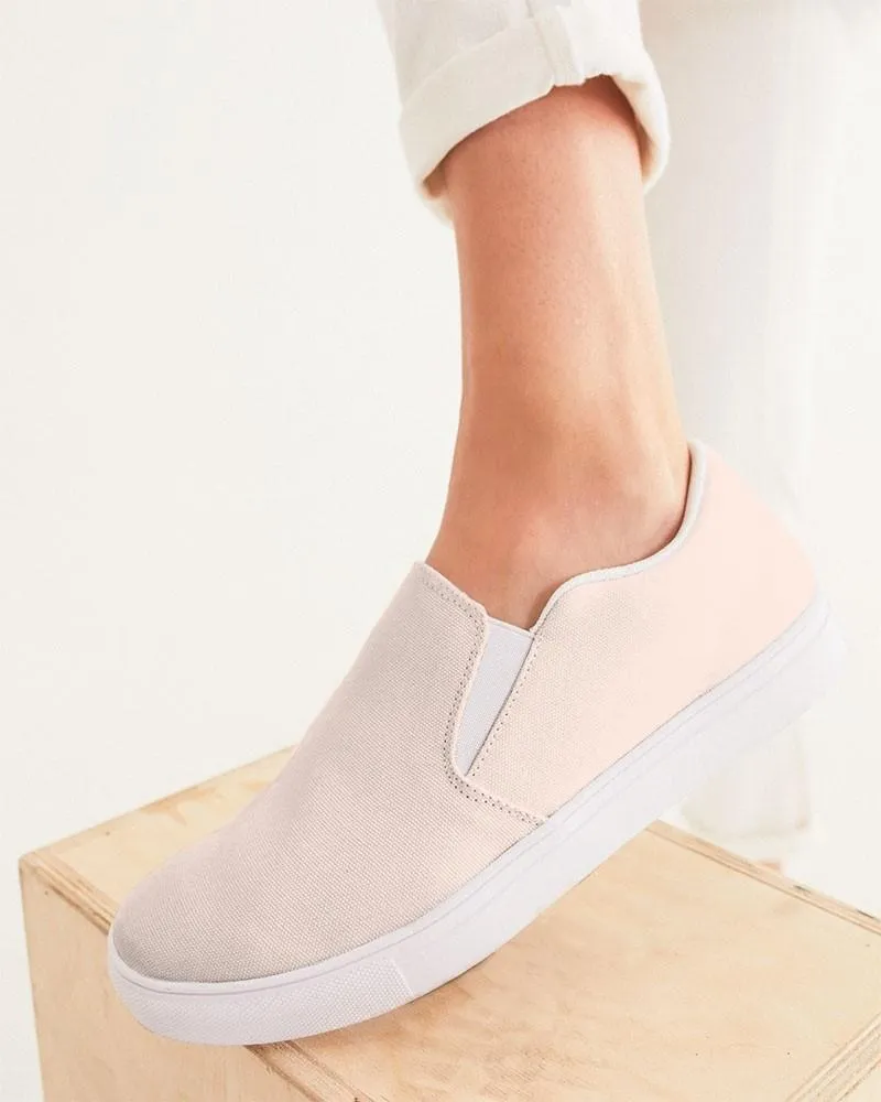 Pale Red Slip-On Canvas Sneakers | Women's | Bright Pale Red | C0M10Y10K0