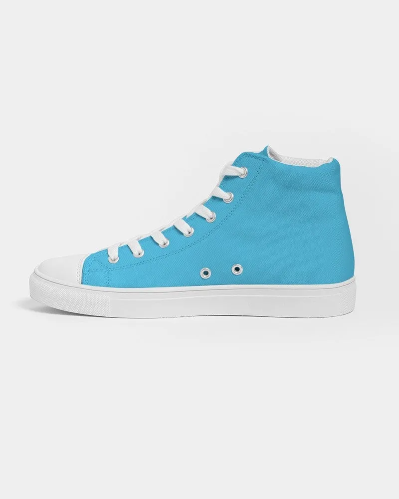 Pastel Cyan Men's High-top Canvas Sneakers | Men's | Bright Pastel Cyan | C60M0Y0K0