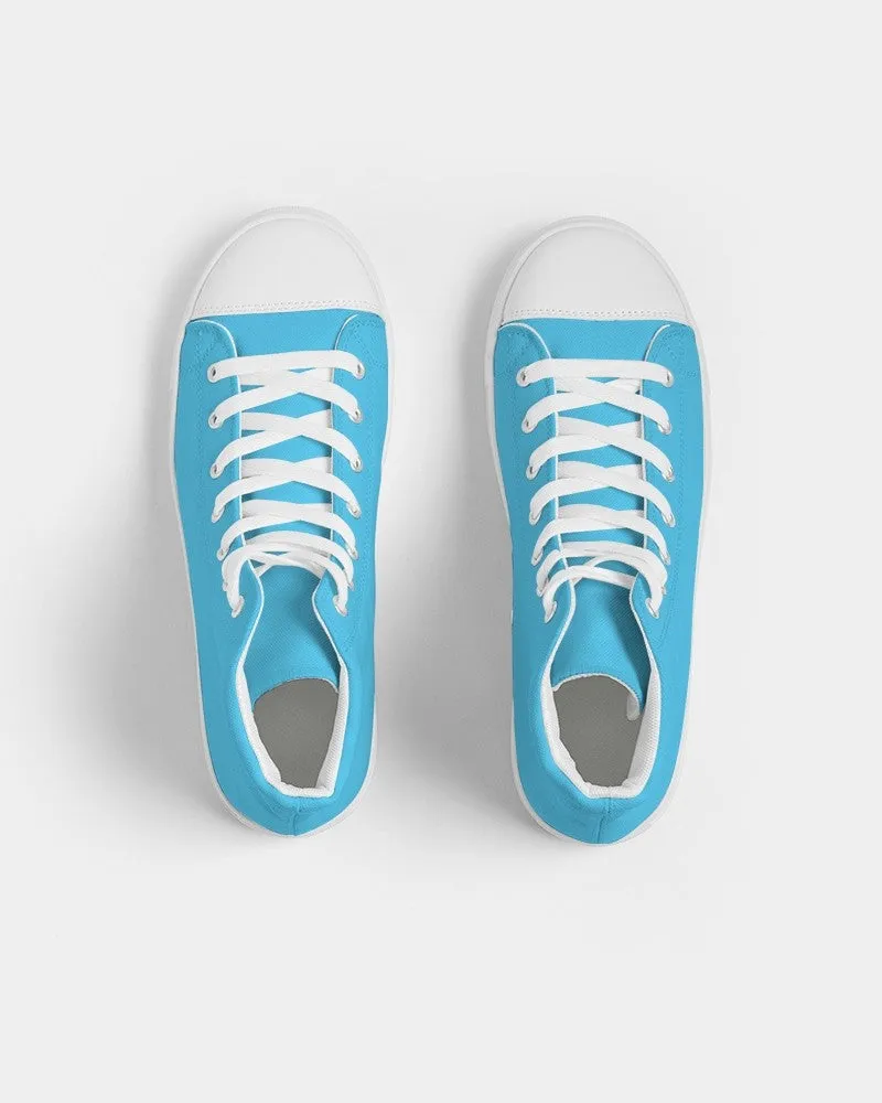 Pastel Cyan Men's High-top Canvas Sneakers | Men's | Bright Pastel Cyan | C60M0Y0K0