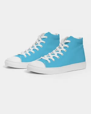 Pastel Cyan Men's High-top Canvas Sneakers | Men's | Bright Pastel Cyan | C60M0Y0K0