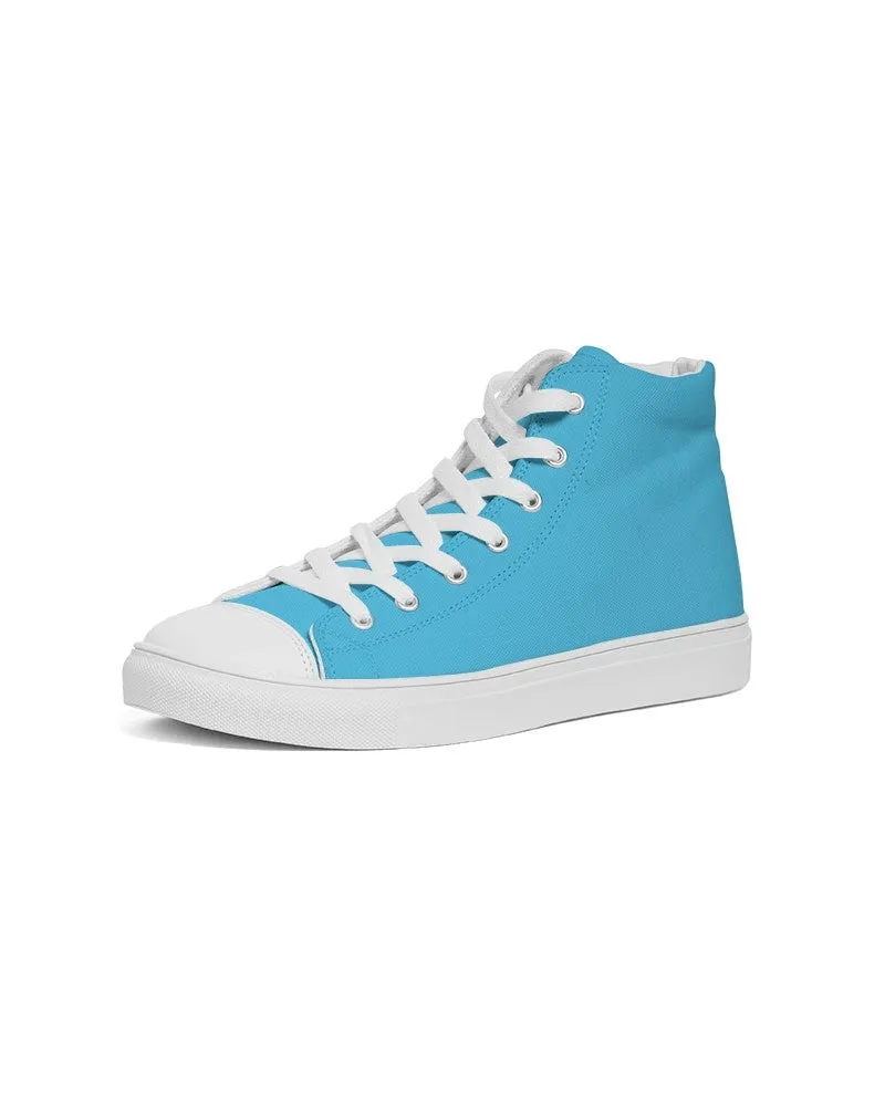 Pastel Cyan Men's High-top Canvas Sneakers | Men's | Bright Pastel Cyan | C60M0Y0K0