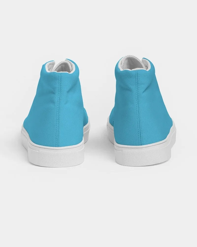Pastel Cyan Men's High-top Canvas Sneakers | Men's | Bright Pastel Cyan | C60M0Y0K0