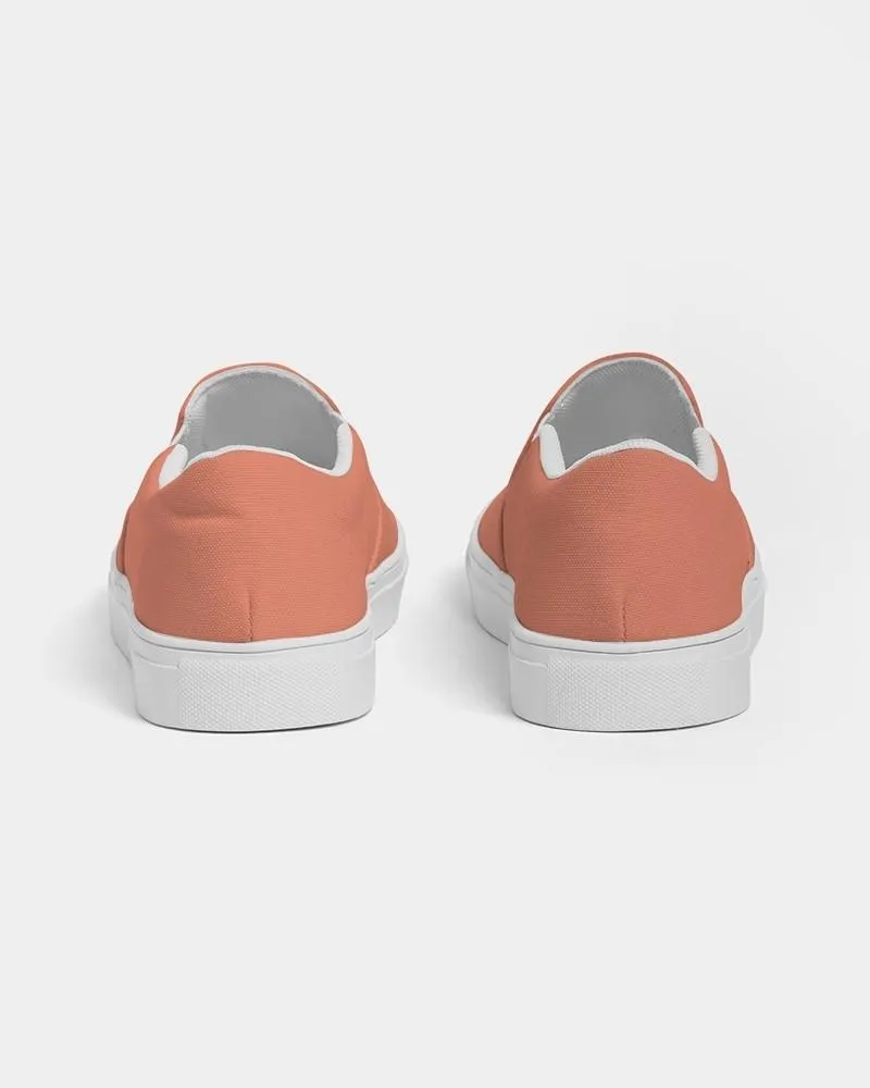 Pastel Red Slip-On Canvas Sneakers | Men's | Bright Pastel Red | C0M60Y60K0