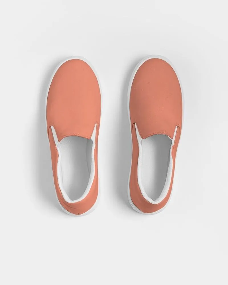 Pastel Red Slip-On Canvas Sneakers | Men's | Bright Pastel Red | C0M60Y60K0