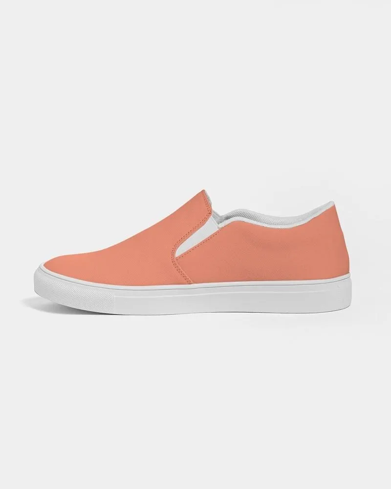 Pastel Red Slip-On Canvas Sneakers | Men's | Bright Pastel Red | C0M60Y60K0