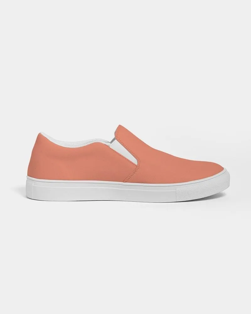 Pastel Red Slip-On Canvas Sneakers | Men's | Bright Pastel Red | C0M60Y60K0