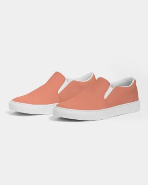 Pastel Red Slip-On Canvas Sneakers | Men's | Bright Pastel Red | C0M60Y60K0